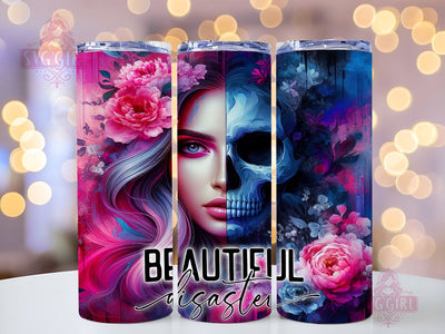 Positive Affirmation 20oz Tumbler Wrap Sublimation Design, Straight Tapered Tumbler Wrap, Beautiful Disaster Tumbler Png, Instant Digital Download Sublimation SvggirlplusArt 