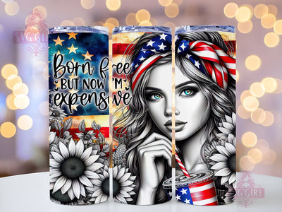 Positive Affirmation 20oz Tumbler Wrap Sublimation Design, Straight Tapered Tumbler Wrap, Born Free But Now I'm Expensive Tumbler Png, Instant Digital Download Sublimation SvggirlplusArt 