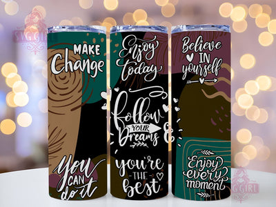 Positive Affirmation 20oz Tumbler Wrap Sublimation Design, Straight Tapered Tumbler Wrap, Motivation Inspirational Tumbler Png, Instant Digital Download Sublimation SvggirlplusArt 