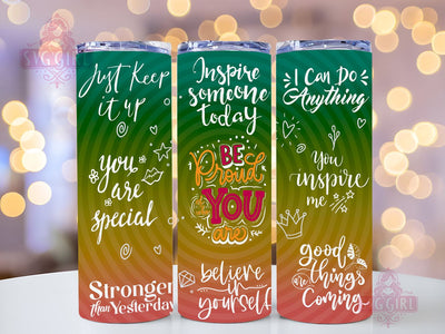 Positive Affirmation 20oz Tumbler Wrap Sublimation Design, Straight Tapered Tumbler Wrap, Positive Quotes Tumbler Png, Instant Digital Download Sublimation SvggirlplusArt 