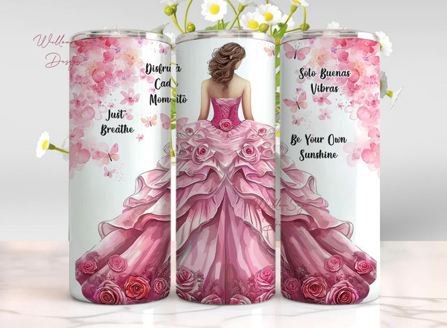 Positive Affirmation For Quinceañera Teen Girls 20 oz Skinny Tumbler Sublimation Design, Instant Digital Download PNG, Straight & Tapered Sublimation WillowSageDesign 