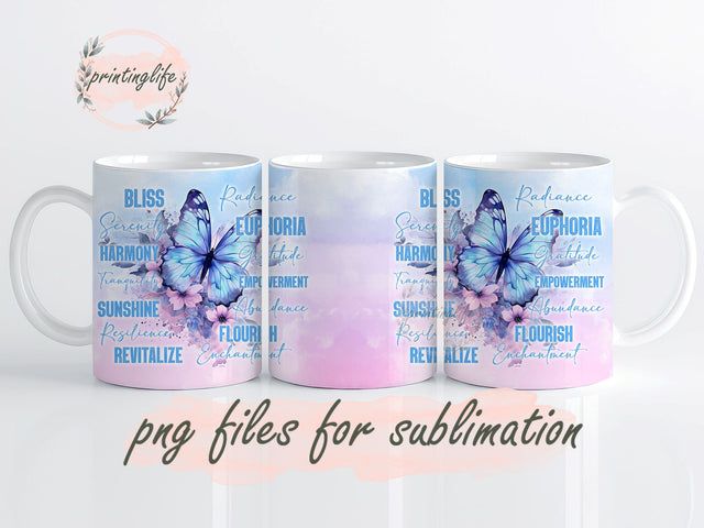 Positive Affirmation Mug Wrap Design, Instant Digital Design Download Mug Wrap Design, Mug Design PNG Sublimation PrintingLife 