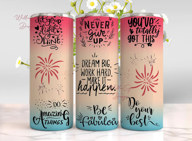 Positive Affirmation Tumbler Wrap, Inspirational Quotes, Positive Quotes, 20 oz Skinny Tumbler Sublimation Designs Downloads PNG Sublimation WillowSageDesign 