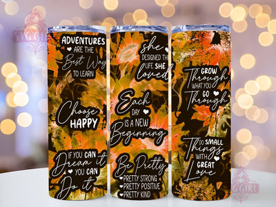Positive Affirmations 20 oz Skinny Tumbler, Positive Tumbler Png, Straight Tapered Tumbler Wrap, Instant Digital Download Sublimation SvggirlplusArt 