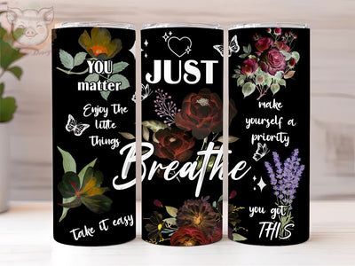 Positive Affirmations 20oz Tumbler Png, Straight & Tapered Tumbler Png, Pig Tumbler Png, Digital Download PNG Sublimation Lara' s Designs 