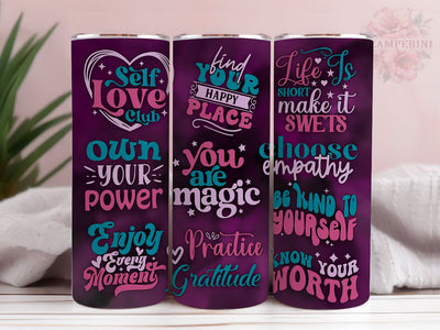 Positive Affirmations 20oz Tumbler Wrap PNG, Straight & Tapered Tumbler Wrap, Strong Woman Tumbler PNG, Instant Digital Download Sublimation Li Zamperini 