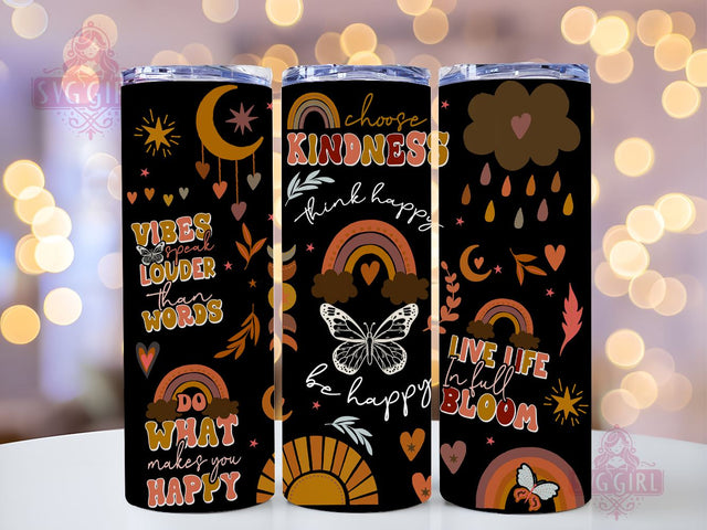 Positive Affirmations 20oz Tumbler Wrap Sublimation Design, Straight Tapered Tumbler Wrap, Boho Tumbler Png, Instant Digital Download Sublimation SvggirlplusArt 