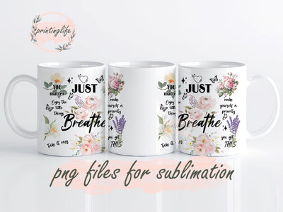 Positive Affirmations Mug Wrap Design, Instant Digital Design Download Mug Wrap Design, Mug Design PNG Sublimation PrintingLife 