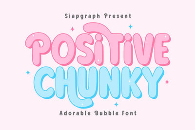 Positive Chunky - Adorable Bubble Font Font Masyafi Studio 