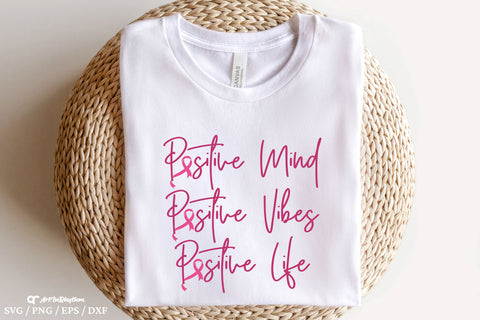 Positive Mind Svg, Breast Cancer Awareness Svg, Positive Quote Svg SVG Artinrhythm shop 
