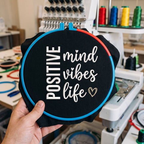 Positive Mind Vibes Life Embroidery Design – Inspirational Quote Heart Machine Embroidery File Embroidery/Applique DESIGNS PatternFeed8 