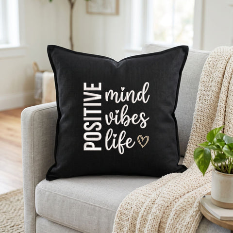 Positive Mind Vibes Life Embroidery Design – Inspirational Quote Heart Machine Embroidery File Embroidery/Applique DESIGNS PatternFeed8 