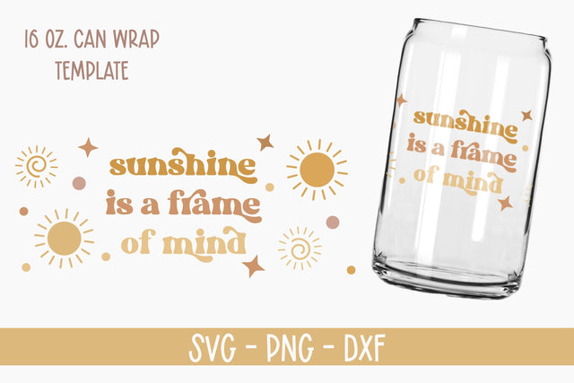 Positive Quote Glass Can Wrap-Retro Glass Can SVG SVG Linden Valley Designs 