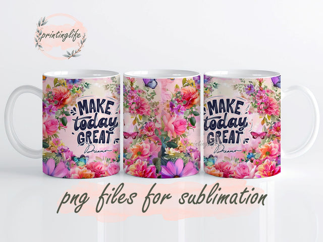 Positive Quote Mug Wrap Design, Instant Digital Design Download Mug Wrap Design, Mug Design PNG Sublimation PrintingLife 