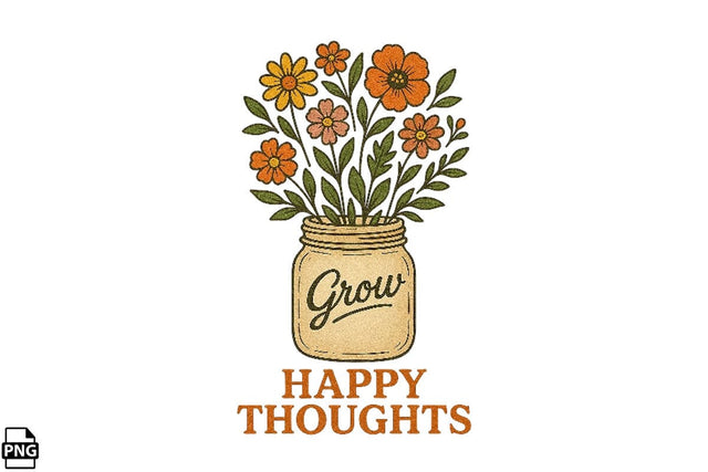 Positive Quotes Grow Happy Thoughts Printable File Sublimation Creativedesigntee 
