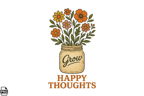 Positive Quotes Grow Happy Thoughts Printable File Sublimation Creativedesigntee 