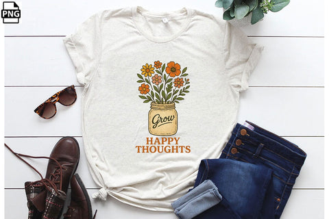 Positive Quotes Grow Happy Thoughts Printable File Sublimation Creativedesigntee 