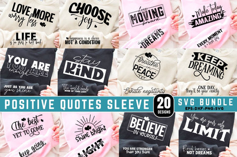 Positive Quotes Sleeve SVG Design Bundle, Inspirational SVG Bundle, Boho Inspirational SVG, Love Yourself SVG, Positive Quotes, Motivational SVG Bundle SVG Regulrcrative 