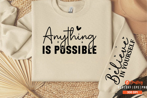 Positive Quotes Sleeve Svg Design SVG Designangry 