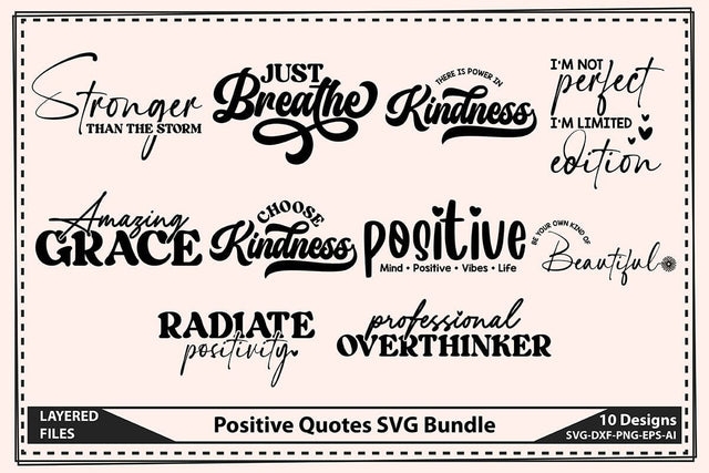 Positive Quotes SVG Bundle SVG shah alam 