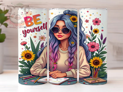 Positive Quotes Tumbler, Be Yourself, 20oz Tumbler Wrap, Inspirational Drinkware, Self-Love Gifts, Custom Sublimation, Motivational Tumblers Sublimation Lara' s Designs 