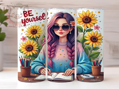 Positive Quotes Tumbler, Be Yourself, 20oz Tumbler Wrap, Inspirational Drinkware, Self-Love Gifts, Custom Sublimation, Motivational Tumblers Sublimation Lara' s Designs 