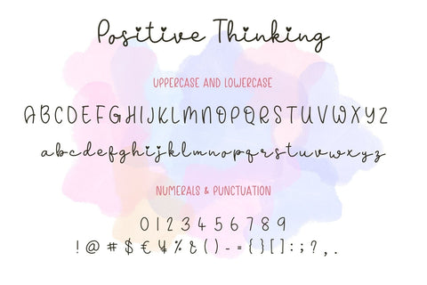 Positive Thinking - Lovely Script Font Font AnningArts Design 
