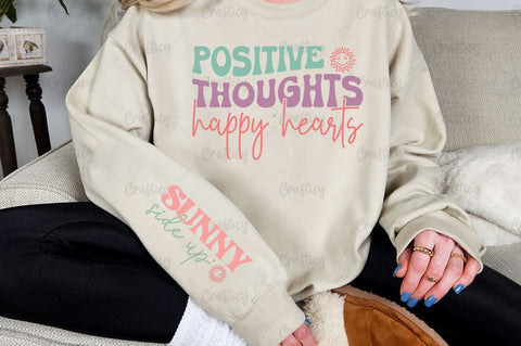 Positive thoughts happy hearts Sleeve SVG Design SVG Designangry 