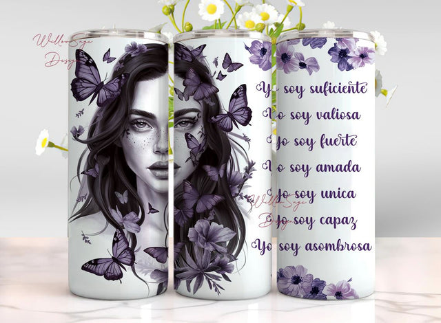 Positive Tumbler Wrap, Motivational Tumbler Wrap, Spanish Positive Vibes, Spanish Tumbler Design, Mexican Tumbler Wrap, Espanol Tumbler Wrap Sublimation WillowSageDesign 