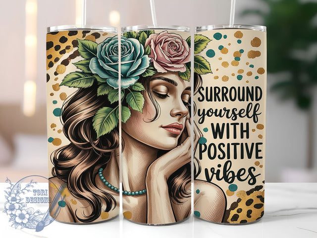 Positive Vibes Self-Love Tumbler, Positive Vibes Tumbler, 20oz Tumbler Sublimation, Inspirational Quote Tumbler, Motivational Tumbler Wrap, Self-Love Tumbler, Uplifting Tumbler Design Sublimation ToriDesigns 
