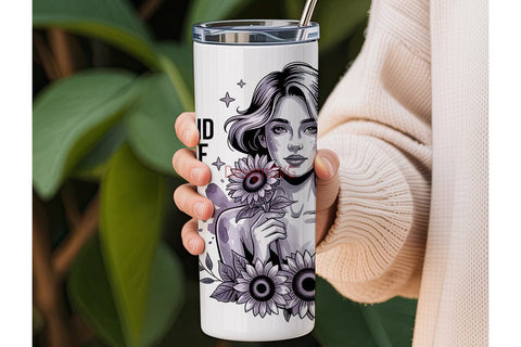 Positive Vibes Sunflower 20oz Tumbler Sublimation DesignSVG 