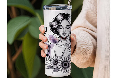 Positive Vibes Sunflower 20oz Tumbler Sublimation DesignSVG 