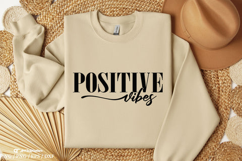 Positive Vibes Svg, Positive Quote Svg, Positivity Svg, Mental Health Svg SVG Artinrhythm shop 