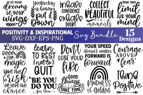Positivity & Inspirational SVG Bundle SVG Crafty Ideas 
