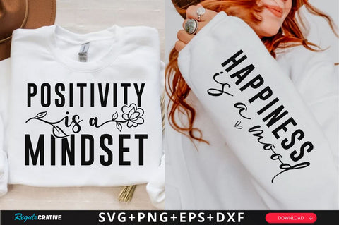 Positivity is a mindset Sleeve SVG Design, Christian Sleeve SVG, Faith SVG Design, Jesus Sleeve SVG SVG Regulrcrative 