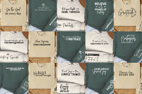 Positivity Quotes Sleeve SVG Design Bundle SVG Designangry 