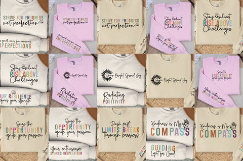 Positivity Quotes Sleeve SVG Design Bundle SVG Designangry 
