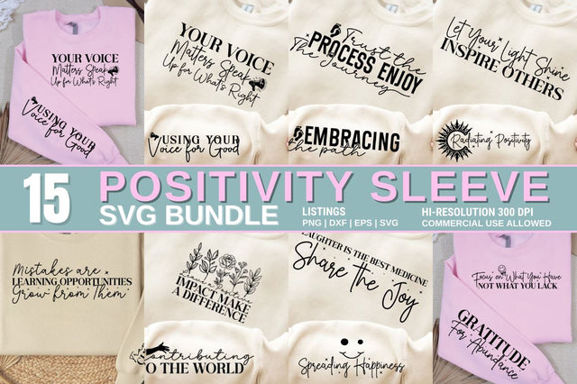 Positivity Sleeve SVG Design Bundle SVG Designangry 