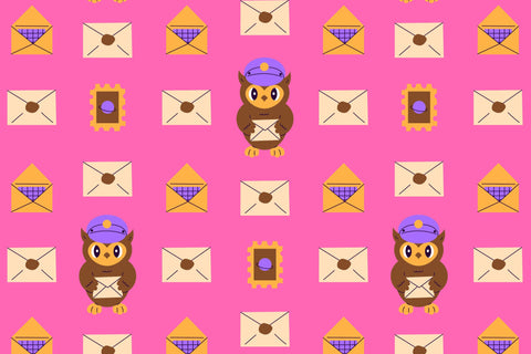 Postage Seamless Patterns Digital Pattern Rin Green 