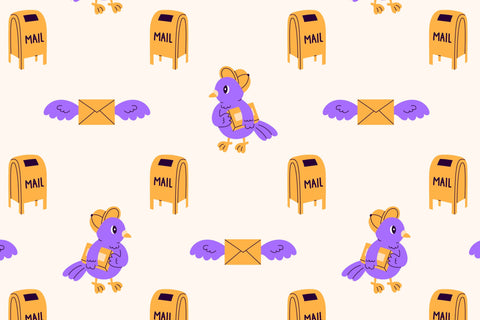 Postage Seamless Patterns Digital Pattern Rin Green 