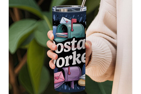 Postal Worker 20oz Tumbler Wrap Sublimation DesignSVG 