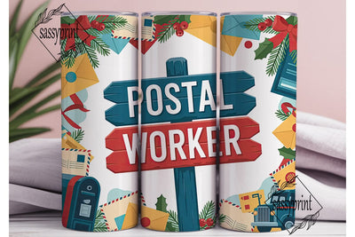 Postal Worker 20oz Tumbler Wrap Sublimation sassyprint 