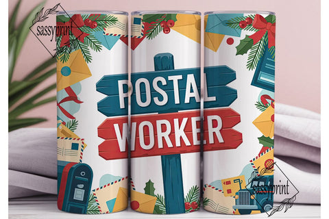 Postal Worker 20oz Tumbler Wrap Sublimation sassyprint 