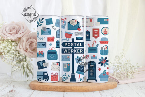 Postal Worker 20oz Tumbler Wrap Sublimation sassyprint 