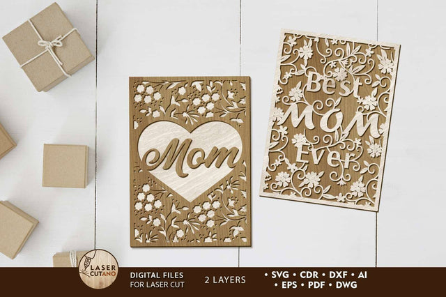 Postcard Set Layered Templates SVG LaserCutano 