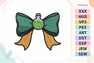 Potion Bottle Bow Halloween Embroidery Design Embroidery/Applique DESIGNS sg embroidery 
