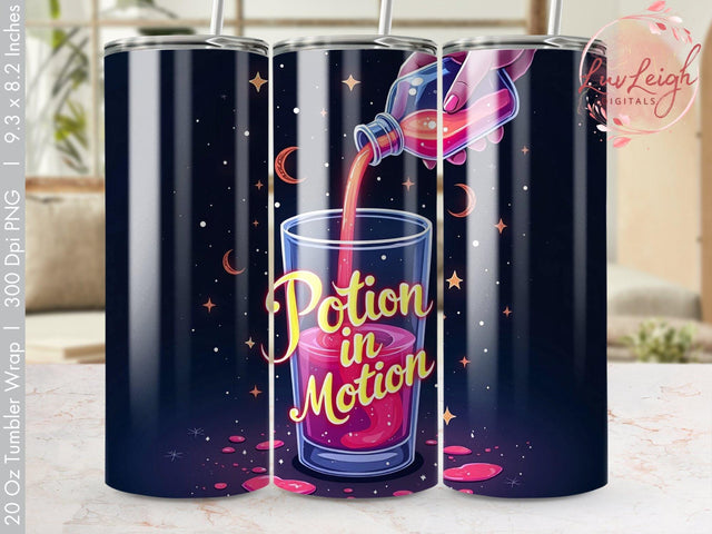 Potion in Motion Halloween Tumbler wrap PNG Sublimation Luvleigh Digitals 