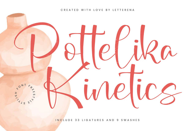 Pottelika Kinetics - Freestyle Stylish Font Font Letterena Studios 
