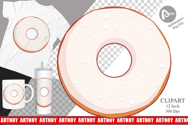 Powdered Donut Clipart Sublimation artnoy 