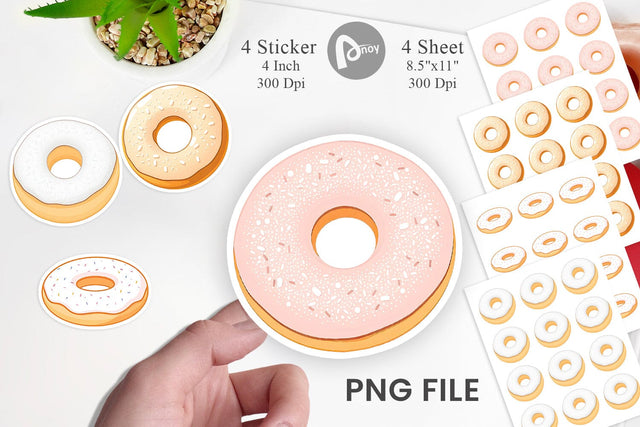Powdered Donut Sticker Sublimation artnoy 